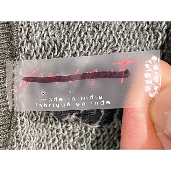 FP Movement Olive Green Oversized Sweatshirt W/ Abstract Graphic Design Sz L - Picture 9 of 16